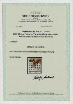 ANK 2449 l. Trial stamp Swarovski